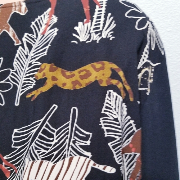 Vintage 80's 90's retro Novelty animal elephant giraffe blouse top MEDIUM - Picture 6 of 7